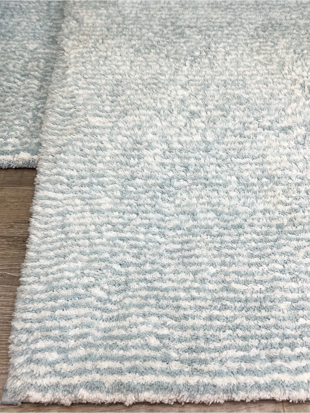 Tahari Blue and White Pinstripe Bath Mat Set NEW